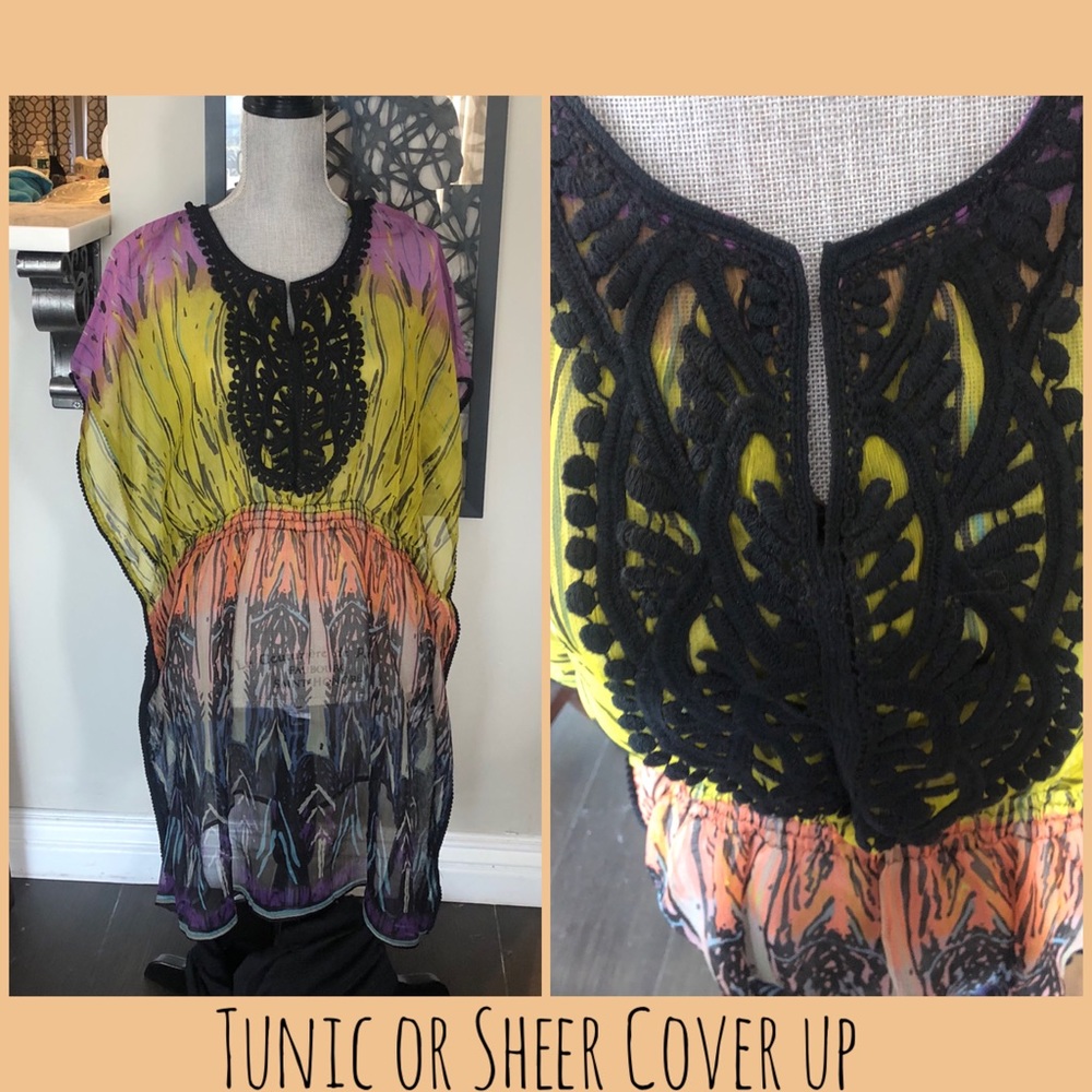 NWOT Sheer Tunic Top or Cover Up, L